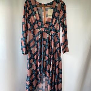 Lilcherry Medium plaid/floral high/low dress